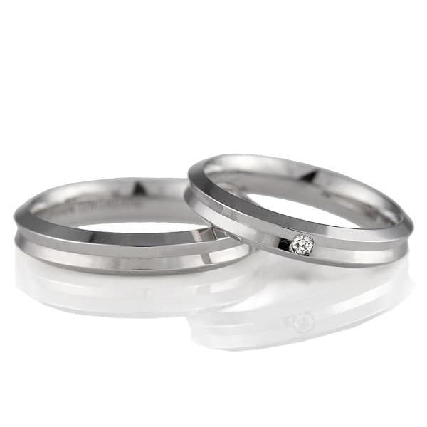 マリッジリング 結婚指輪 K18 ホワイトゴールド 18金 ダイヤモンド ペアリング イタリアンジュエリー ウノアエレ 【2本セット】