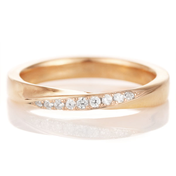INFINITY インフィニティ K18ピンクゴールド ダイヤモンド9石入 結婚指輪 マリッジリング