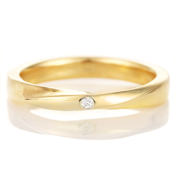 INFINITY インフィニティ K18イエローゴールド ダイヤモンド1石入 結婚指輪 マリッジリング