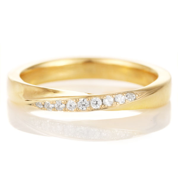 INFINITY インフィニティ K18イエローゴールド ダイヤモンド9石入 結婚指輪 マリッジリング