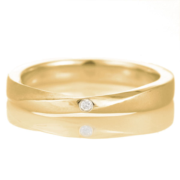 growth ring INFINITY インフィニティ K18イエローゴールド ダイヤモンド1石入 結婚指輪 マリッジリング