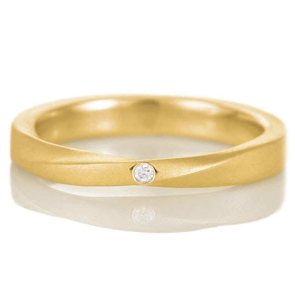 INFINITY インフィニティ K18イエローゴールド ダイヤモンド1石入 結婚指輪 マリッジリング