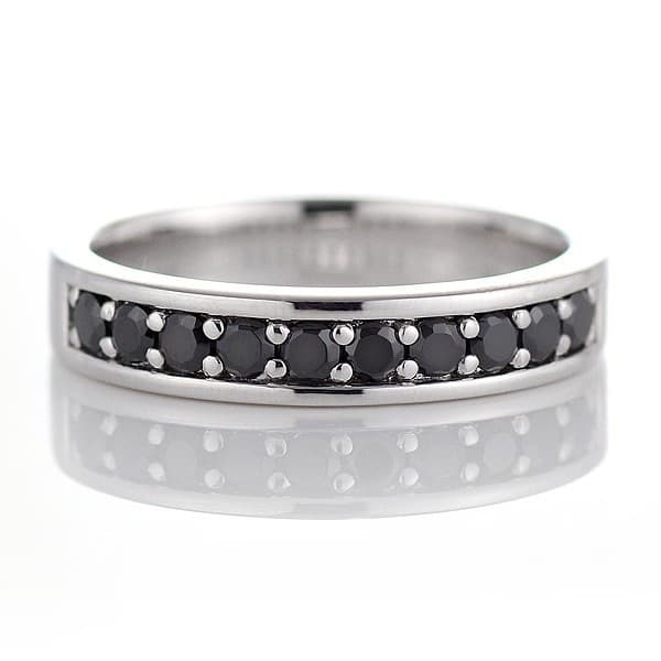 リング メンズ プラチナ900 ブラックダイヤモンド L101 plrm Suehiro