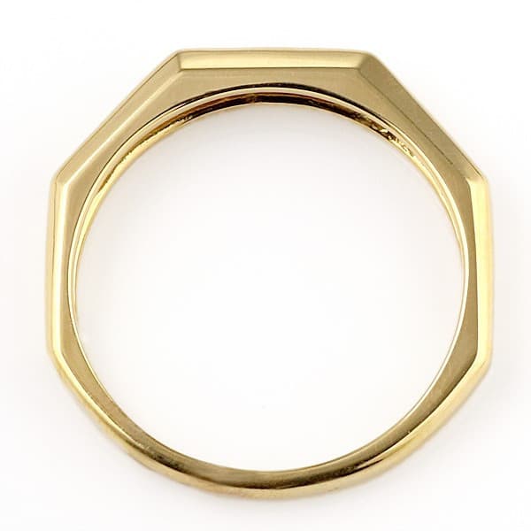 メンズ リング 指輪 ゴールド イエローゴールド 八角 ファッション 