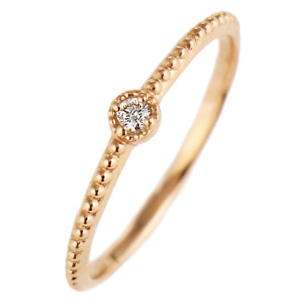 デザインリング 指輪 K18pg ダイヤモンド ファッション 18金 ピンクゴールド 重ね付け おしゃれ L101 0400 Suehiro