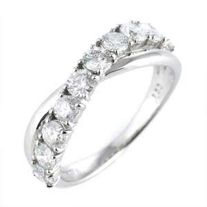 プラチナ ダイヤモンド ハーフエタニティリング 婚約指輪 エンゲージリング