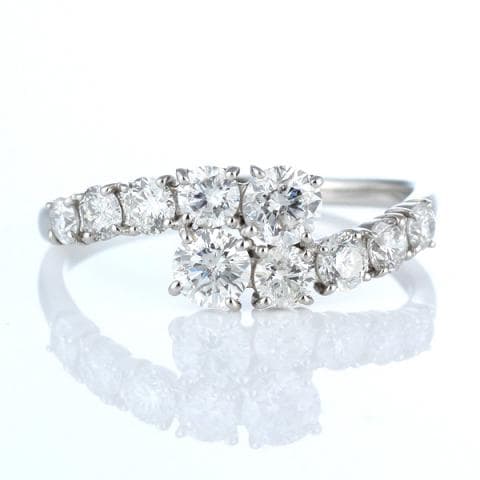 プラチナ ダイヤモンド ハーフエタニティリング 婚約指輪 エンゲージ