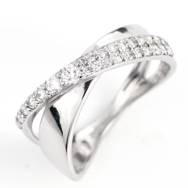プラチナ ダイヤモンド エタニティ リング 指輪 0.3カラット 幅広