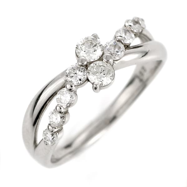 ダイヤモンド リング 指輪 プラチナ スイート エタニティ 10個のダイヤモンド 結婚10周年