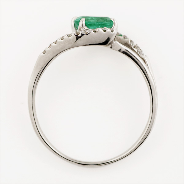 リング 指輪 10.5号 Pt900プラチナ エメラルド 0.18ct ダイヤモンド 0.33ct レディース