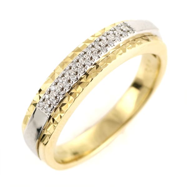 18金 ゴールド プラチナ 900 コンビ 2色 デザイン ダイヤモンド エタニティリング 指輪