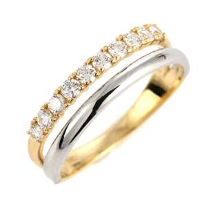 ダイヤモンド リング 指輪 プラチナ 18金 スイート エタニティ 10個のダイヤモンド 結婚10周年