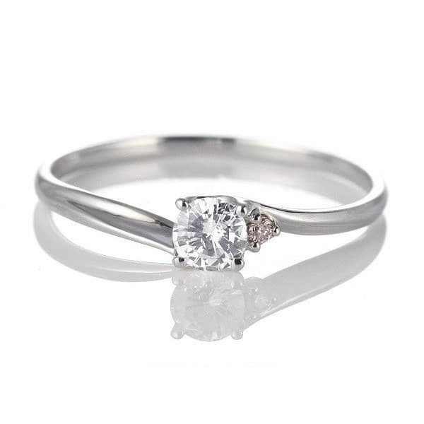 プラチナ ダイヤモンド×ピンクダイヤモンド リング 婚約指輪 エンゲージリング L104-050012 SUEHIRO