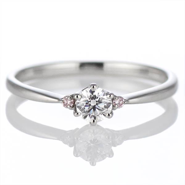 【鑑別書付】プラチナ ダイヤモンド×ピンクダイヤモンド リング 婚約指輪 エンゲージリング
