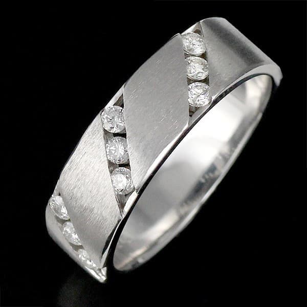 メンズ ダイヤモンド リング 指輪 ホワイトゴールド 18金 ダイヤモンド0.25カラット