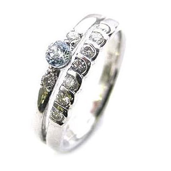 ダイヤモンド リング 指輪 プラチナ リング アクアマリン