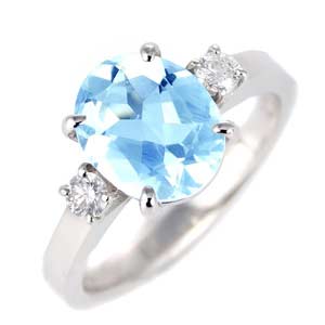 ブルートパーズ ダイヤモンド リング レディース プラチナ 11月 誕生石 指輪