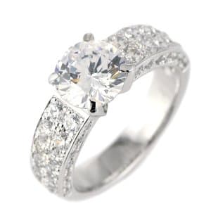 2カラット ダイヤモンド リング 指輪 プラチナ900 大粒 ダイヤ パヴェダイヤ