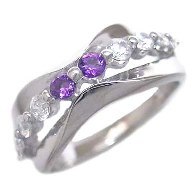 アメジスト リング 指輪 誕生石 ダイヤモンド リング ファッションリング