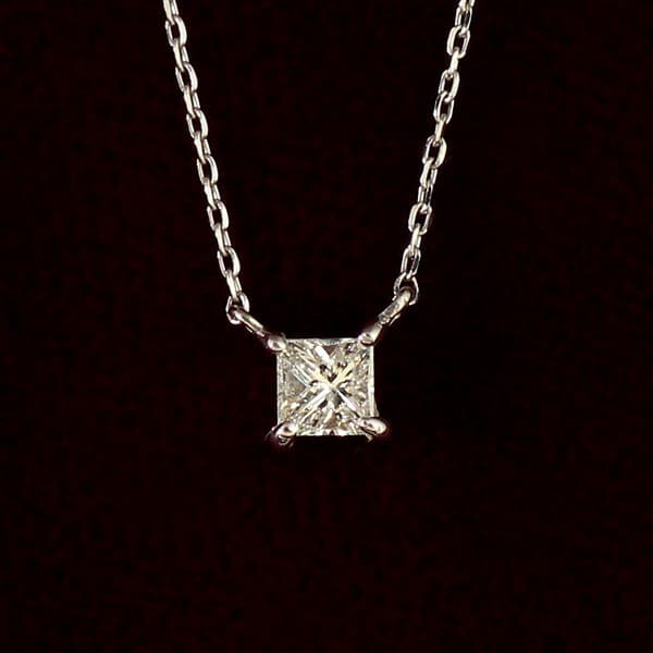 ダイヤモンド スクエアカット ダイヤモンド ネックレス K18ホワイトゴールド | M101-020229 | SUEHIRO
