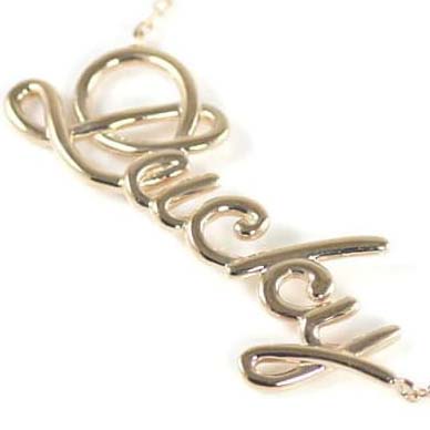 K10ピンクゴールド メッセージネックレス Lucky M101 Suehiro