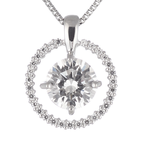 【希少品】プラチナのネックレス1カラットのダイヤモンドのペンダント鎖骨チェー56 ネックレス 限定版