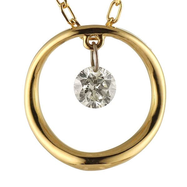 ネックレス ダイヤモンド K18 イエローゴールド 18金 シンプル
