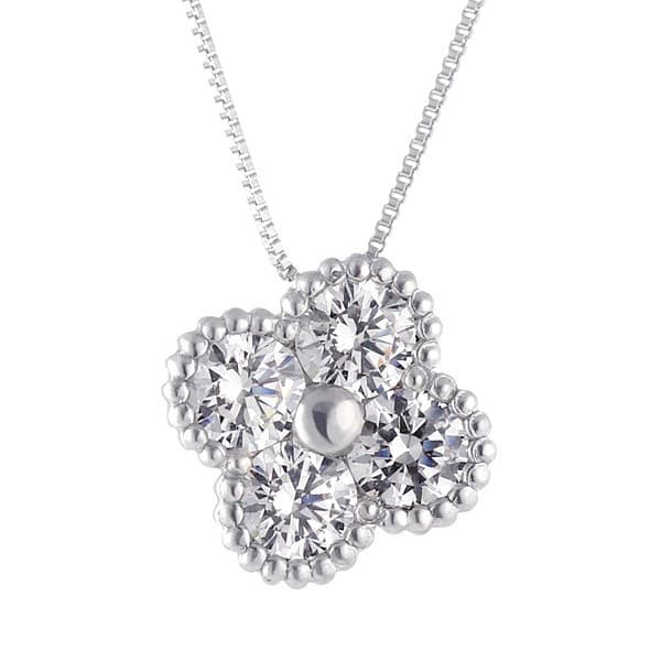 ネックレス レディース プラチナ ダイヤモンド 0.5ct クローバー プラチナ900 ペンダントネックレス ギフト 女性 | M115-050001  | SUEHIRO