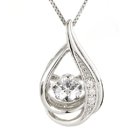 揺れるダイヤモンド ネックレス プラチナ しずく ドロップ