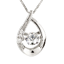 揺れるダイヤモンド ネックレス プラチナ しずく ドロップ