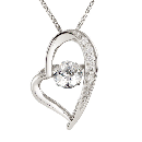 揺れる ダイヤモンド ネックレス プラチナ ハート
