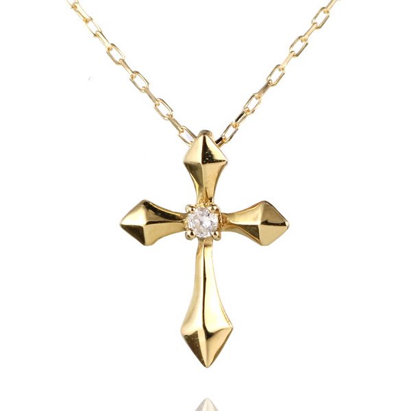 ダイヤモンド ネックレス クロス 十字架 ネックレス レディース 