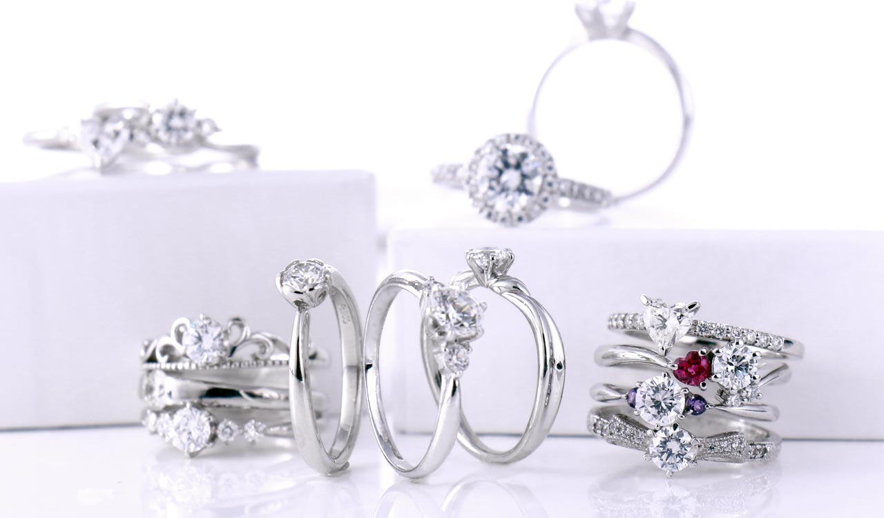 ダイヤモンド デザイン 意味「様々なデザインのダイヤモンドリング」