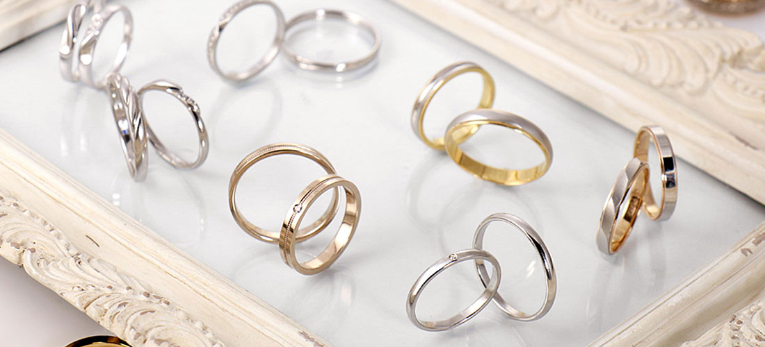 デザインの違う結婚指輪